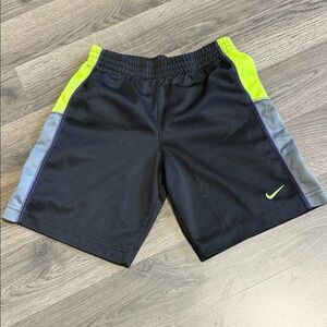 Nike Kids Black Shorts with Neon Green Accents
